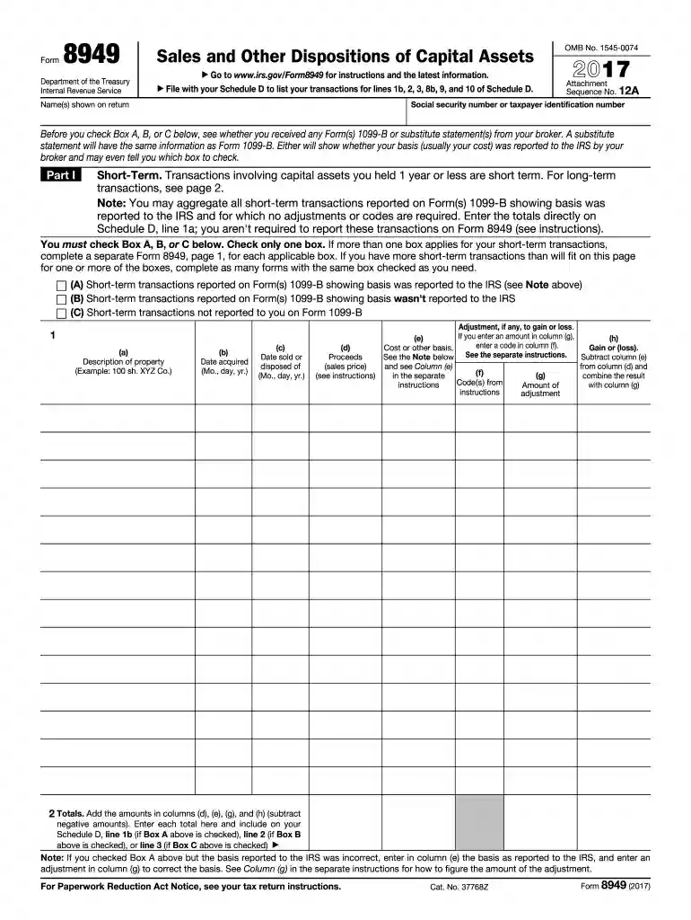 form 8949 2011 Preview on Page 1