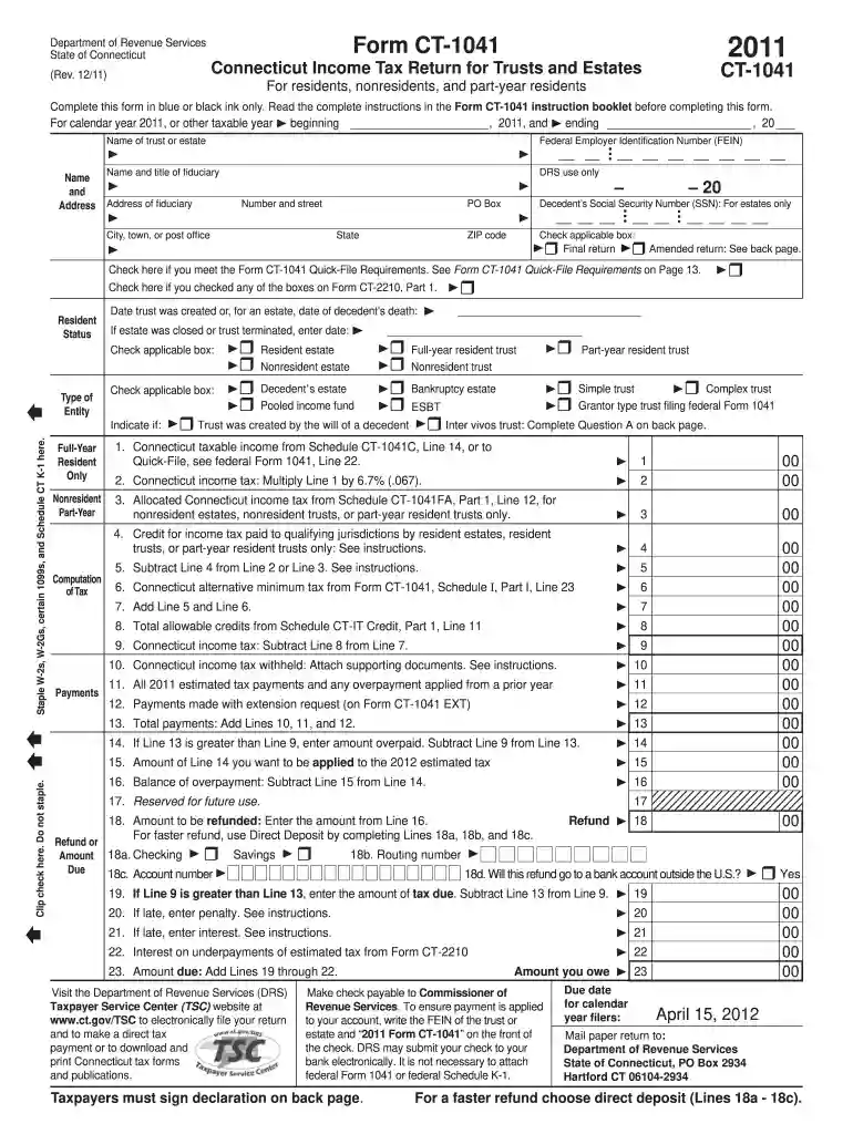 Trust and Estate forms - CT.gov Preview on Page 1