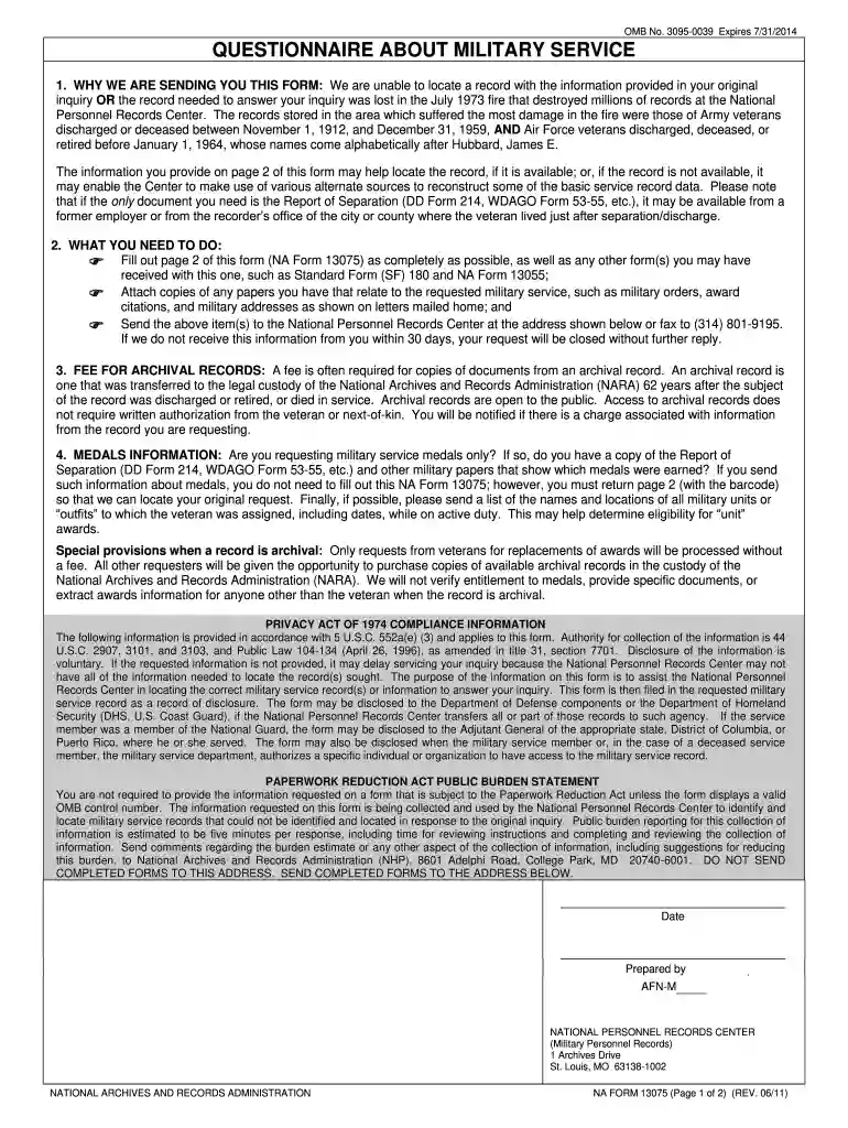 na form 13075 Preview on Page 1