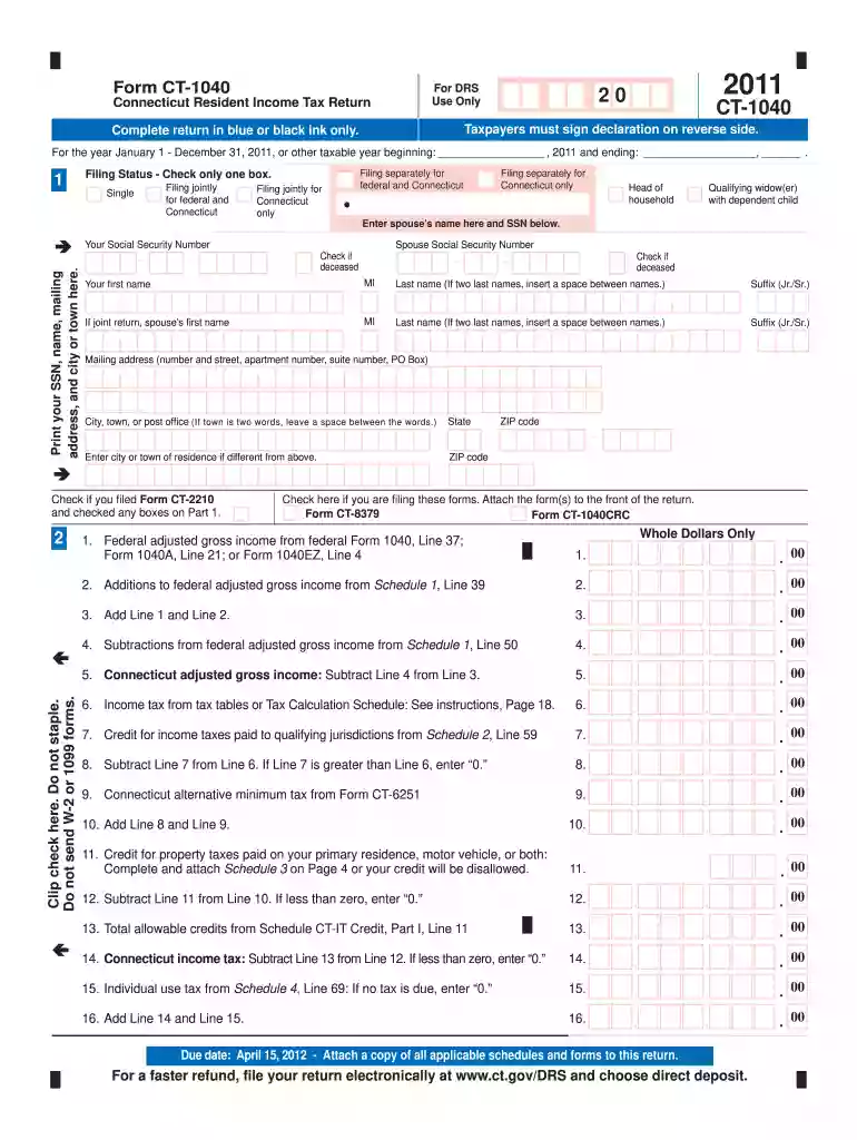 2011 connecticut form tax Preview on Page 1