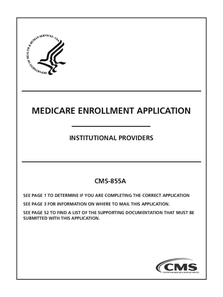 cms 855 form pdf Preview on Page 1