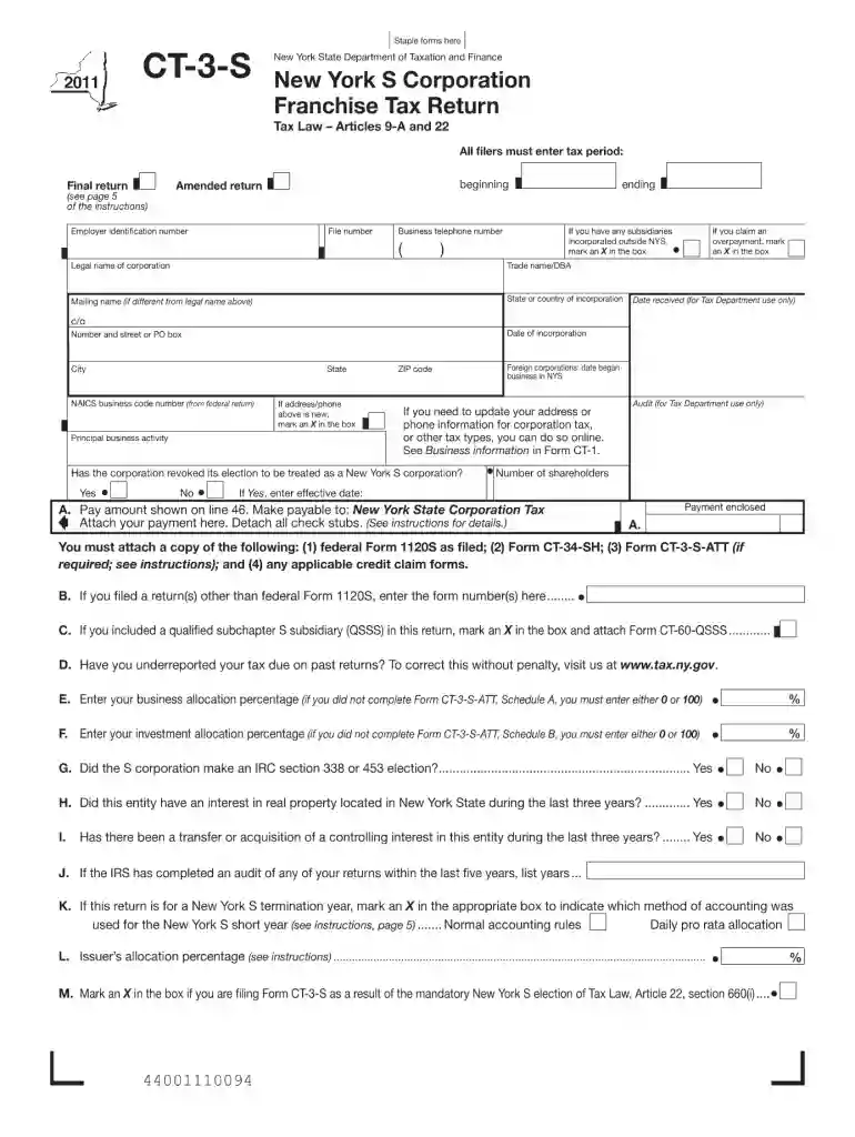 ct 3 s 2011 form Preview on Page 1
