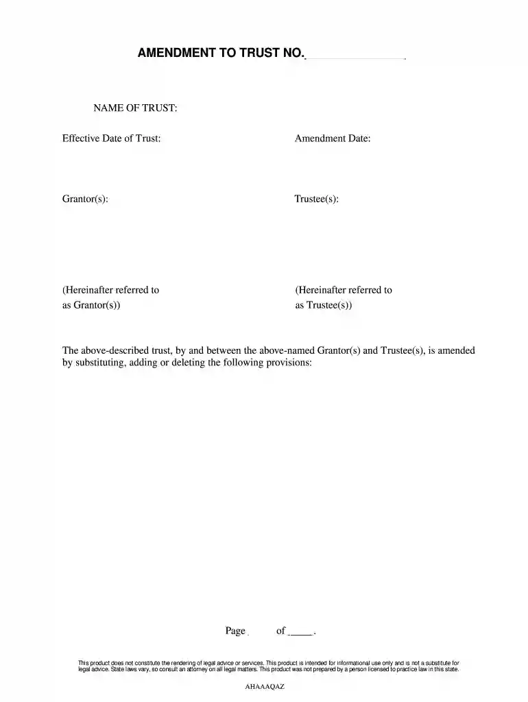 trust amendment form california Preview on Page 1