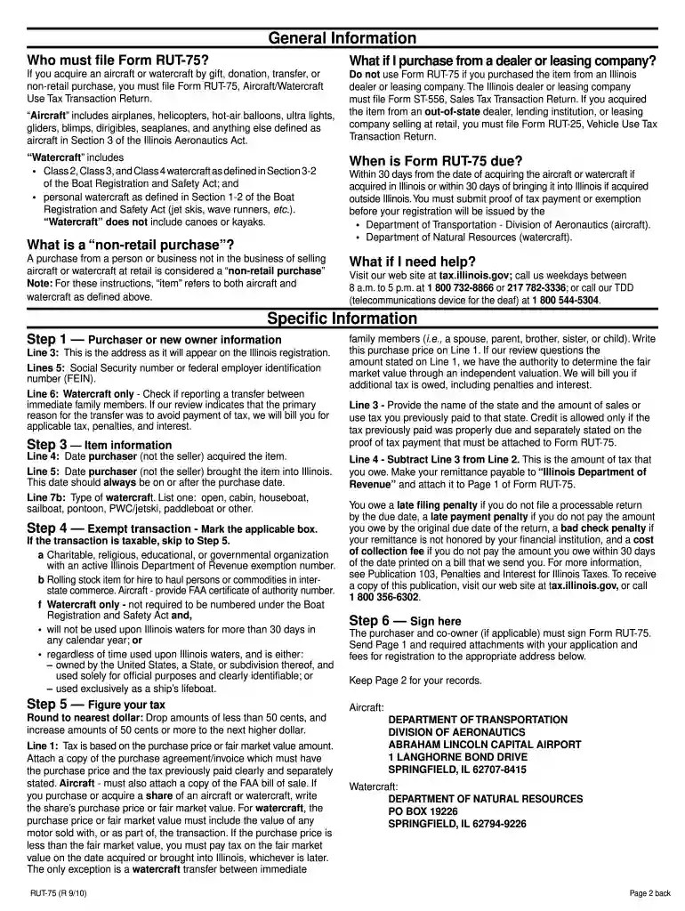rut 75 tax form illinois Preview on Page 1