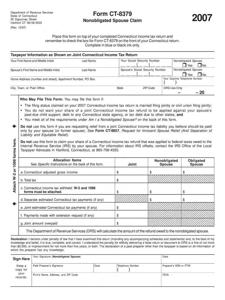 injured spouse form Preview on Page 1