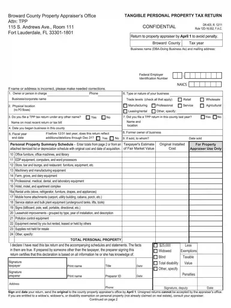 broward county tangible personal property Preview on Page 1