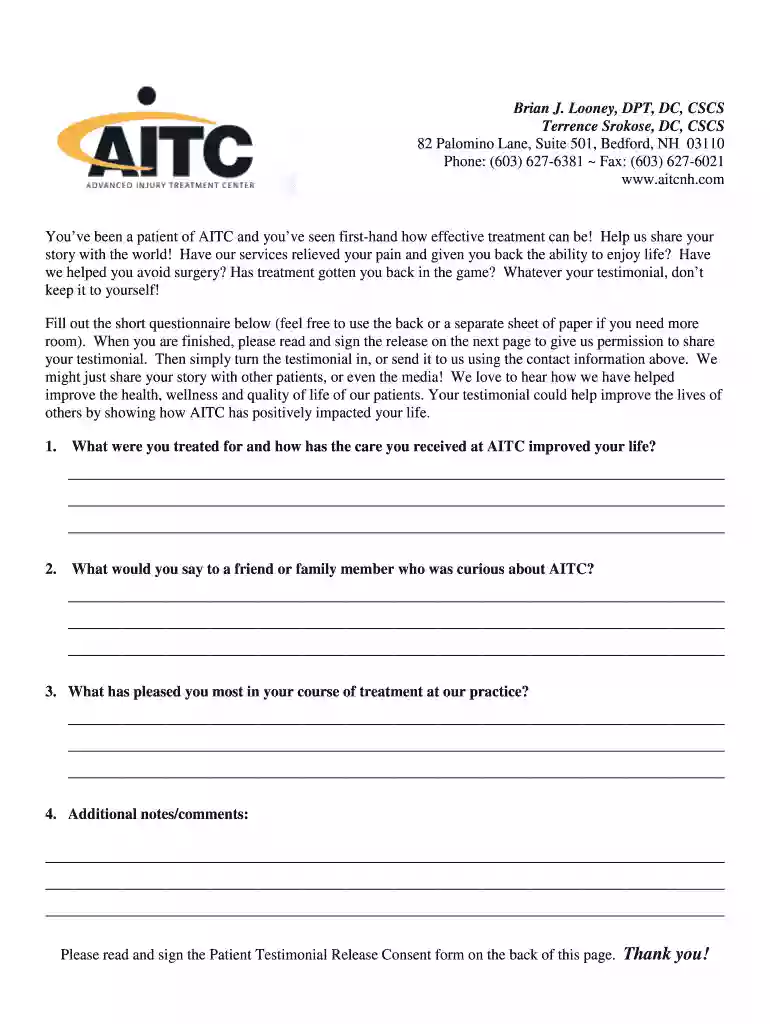 testimonial template word Preview on Page 1