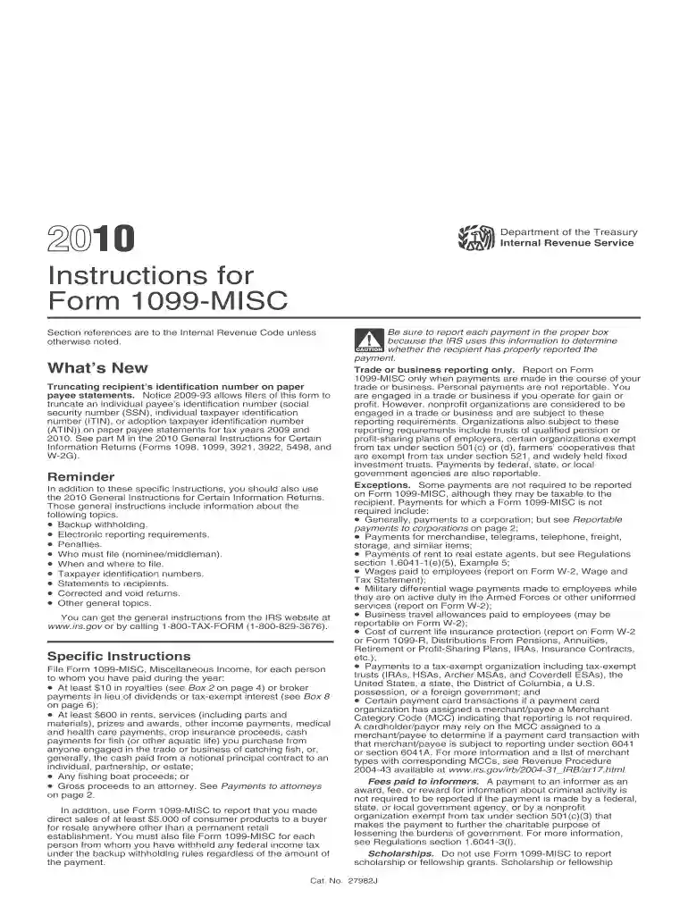 1099 form 2010 Preview on Page 1