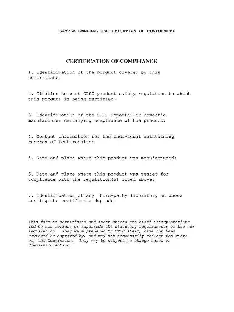 letter of conformity sample Preview on Page 1