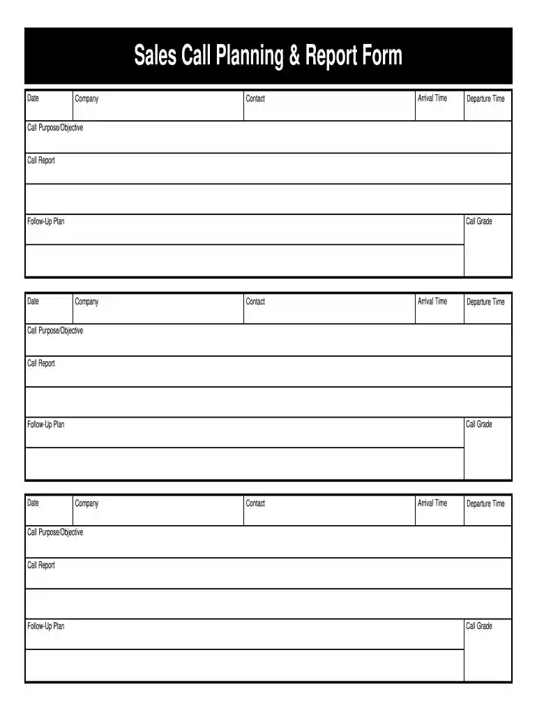 sales call preparation sheet Preview on Page 1