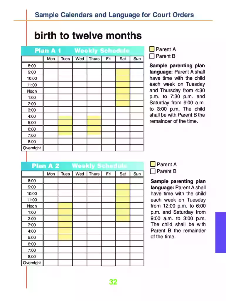 free fillable custody calendar Preview on Page 1