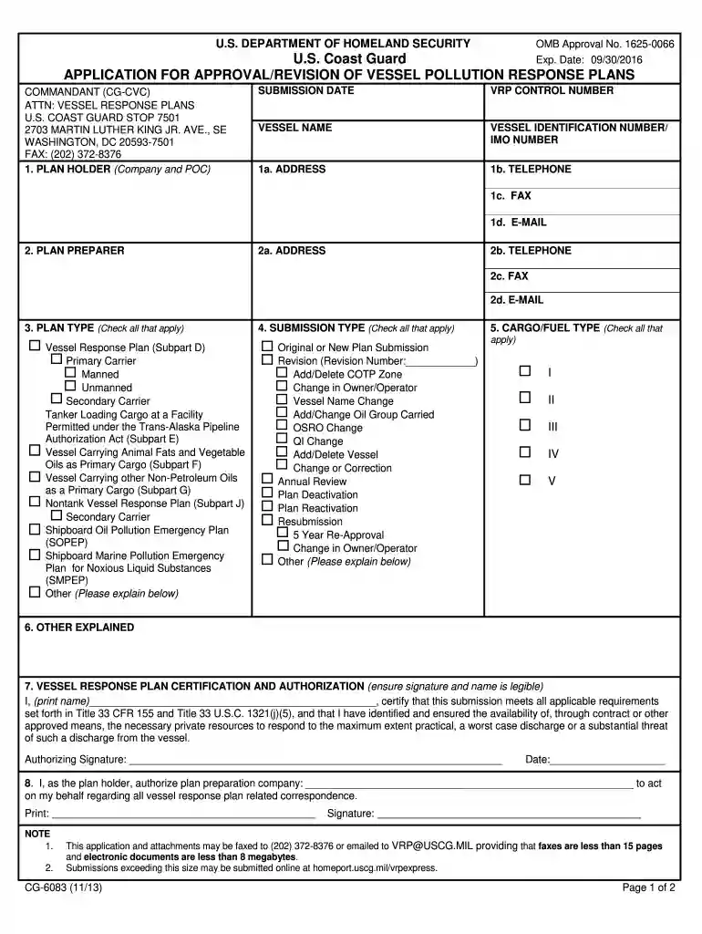vessel response plan example Preview on Page 1