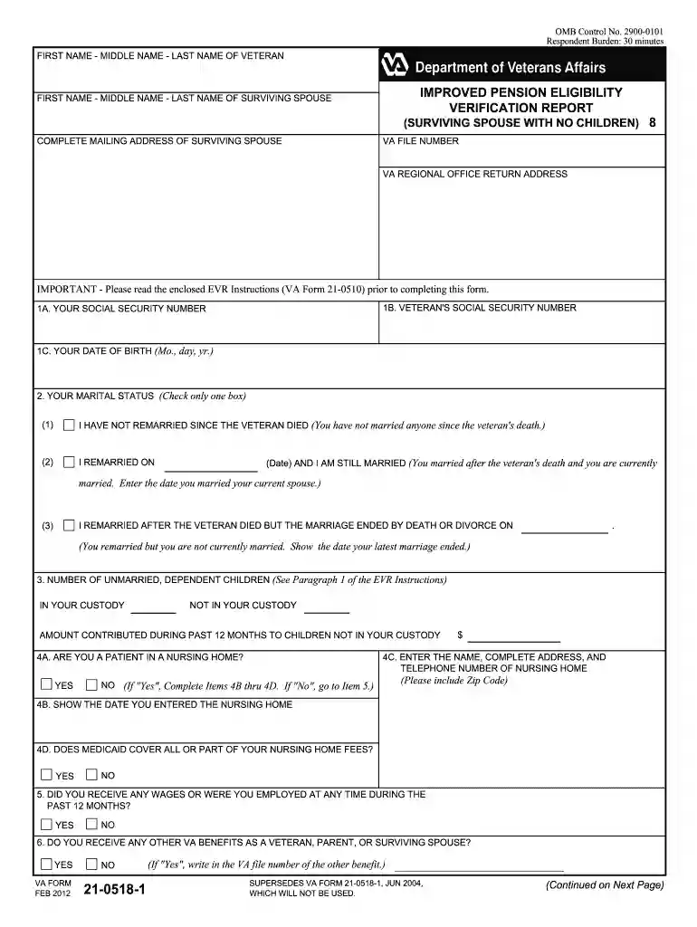 va form 21p 0969 Preview on Page 1