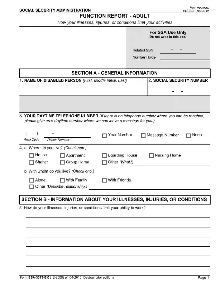 2009 form ssa Preview on Page 1