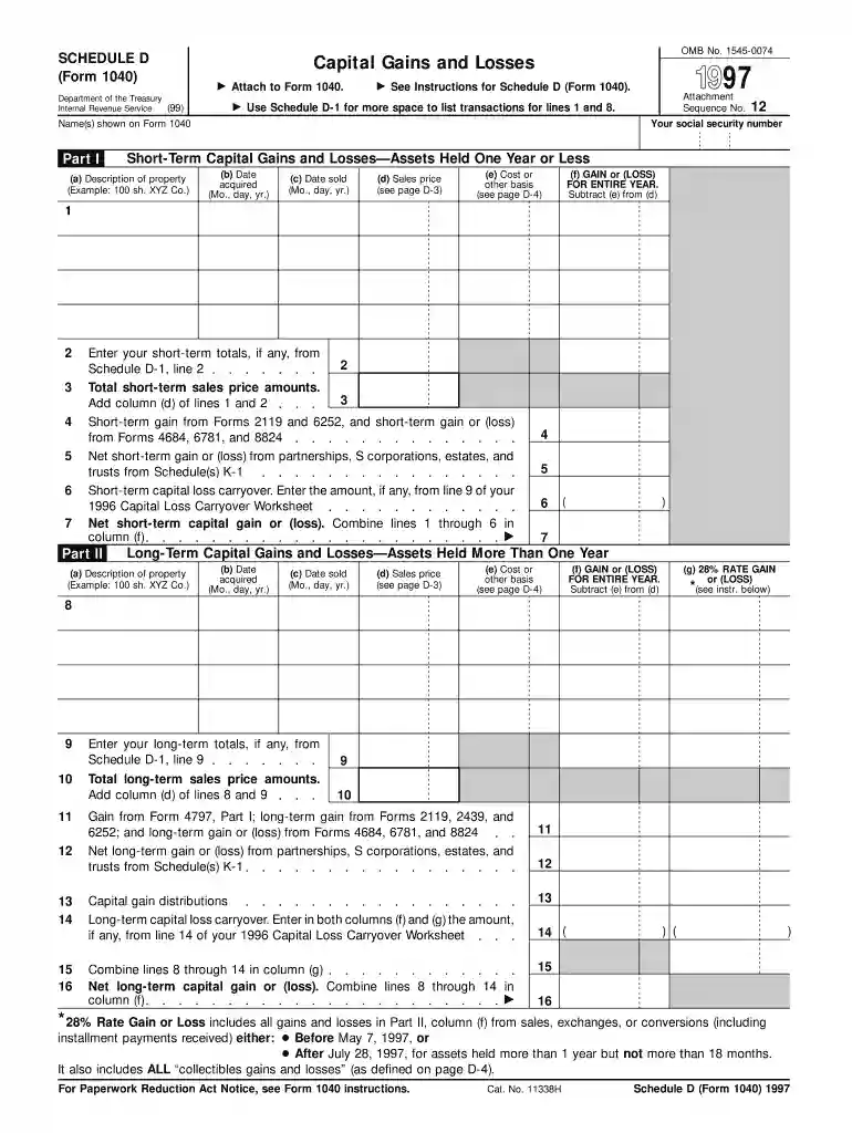 what is schedule d Preview on Page 1