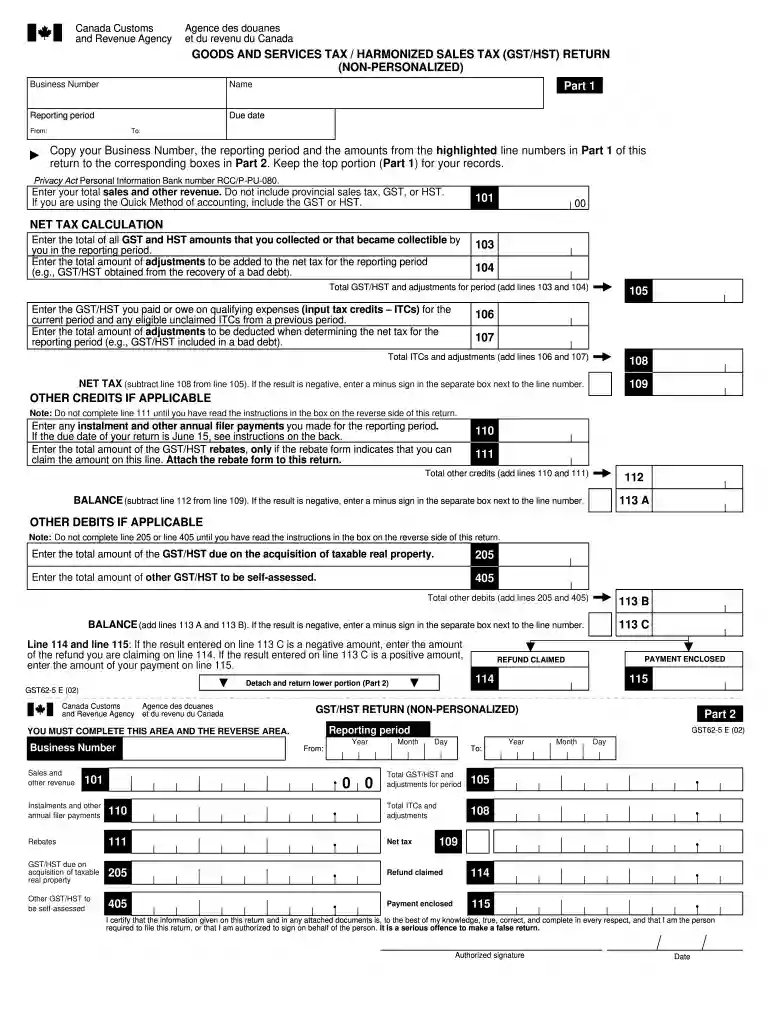 form gst62 Preview on Page 1