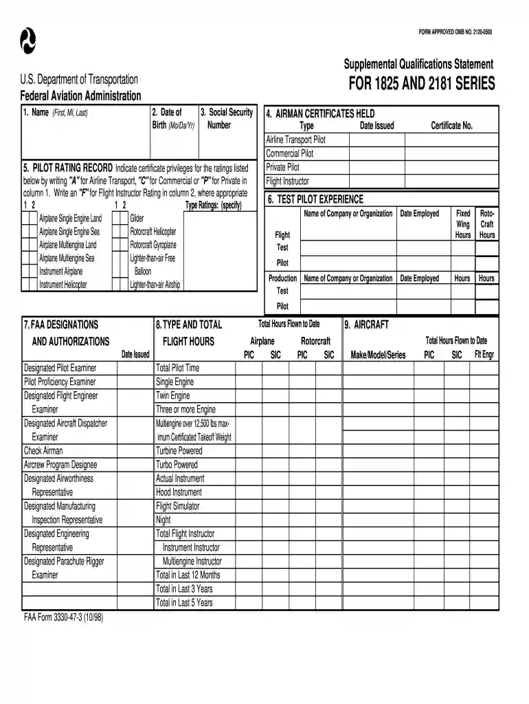 faa form 3330 47 3 Preview on Page 1