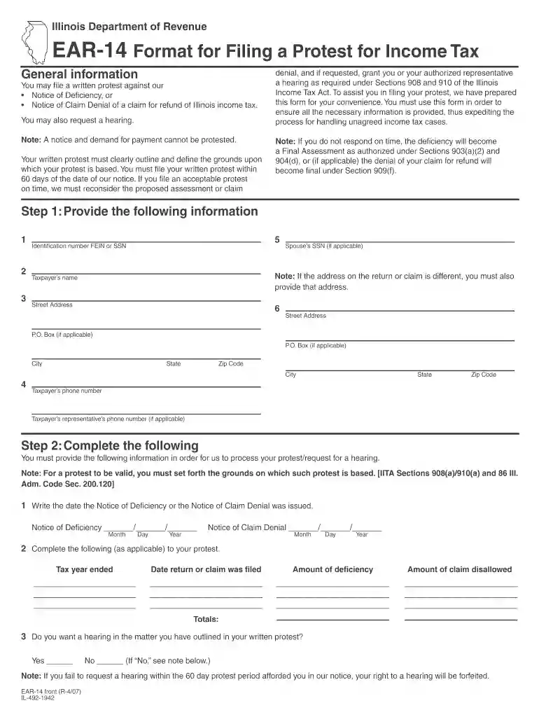How to File an Income Tax Protest in Illinois Preview on Page 1