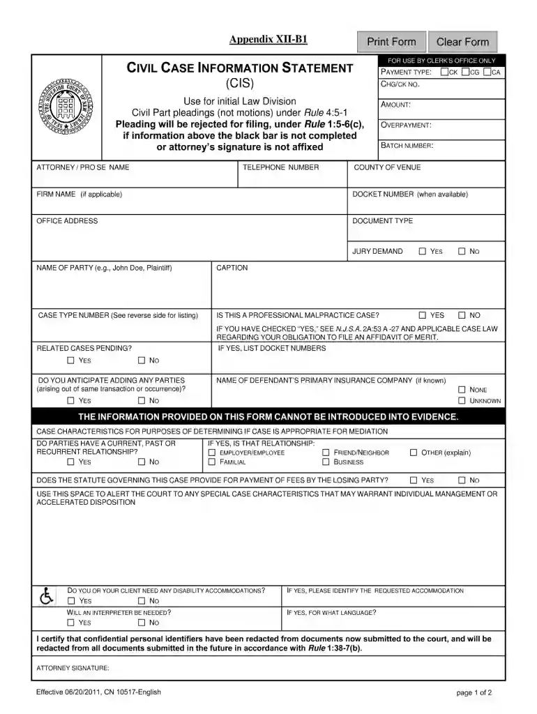 case information Preview on Page 1