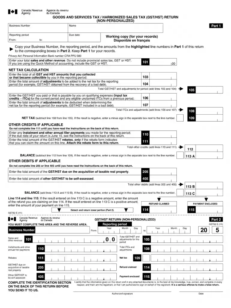 hst netfile ready to file Preview on Page 1