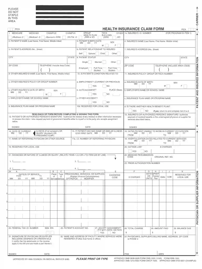 1500 form printable 1990 Preview on Page 1