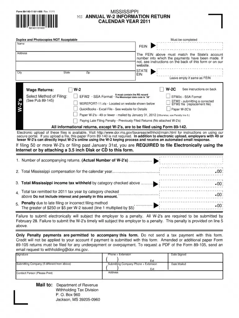2018 mississippi form 89 140 Preview on Page 1