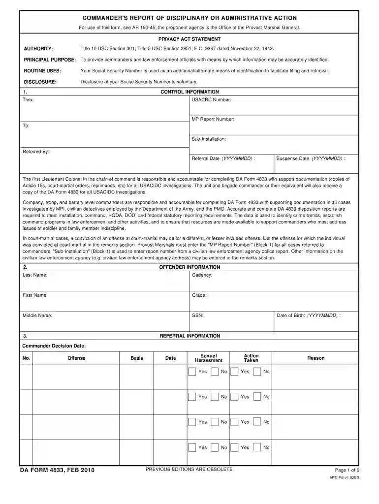 da form 4833 Preview on Page 1