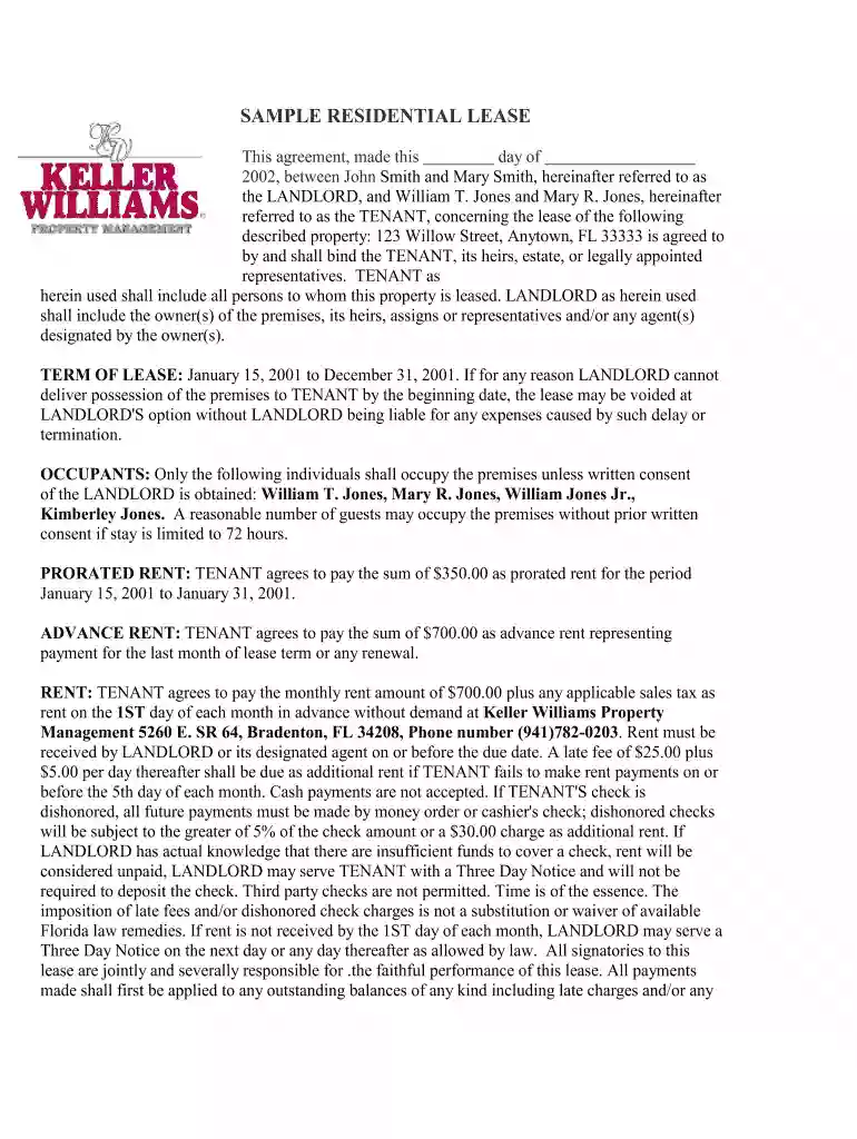 keller williams rental application Preview on Page 1