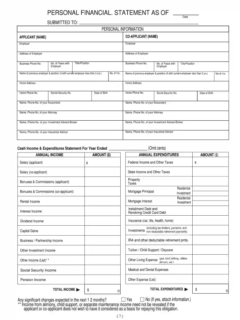 financial forms Preview on Page 1