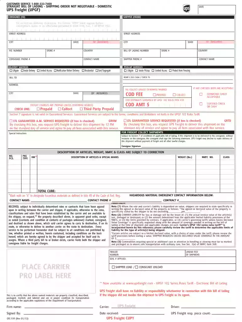 ups freight bill Preview on Page 1
