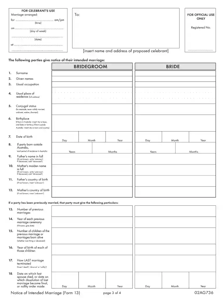 02ag736 form notice marriage Preview on Page 1