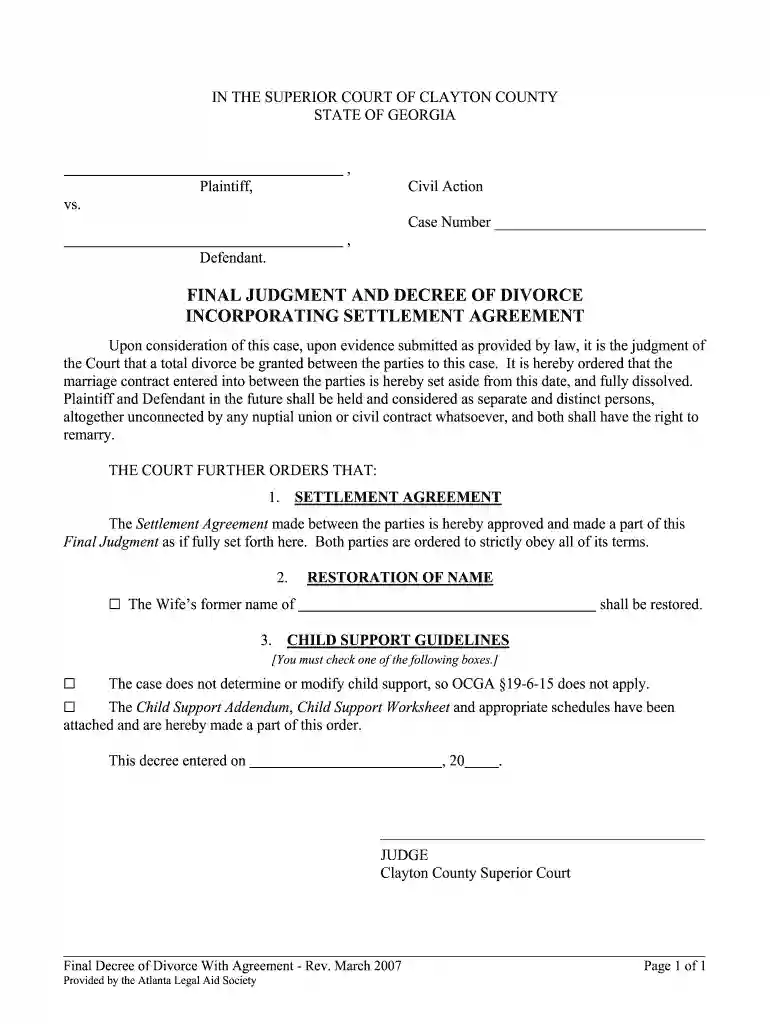 divorce decree sample Preview on Page 1