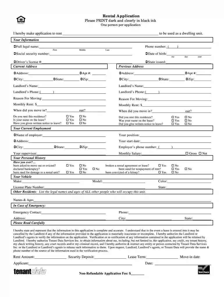 bc rental application form pdf Preview on Page 1