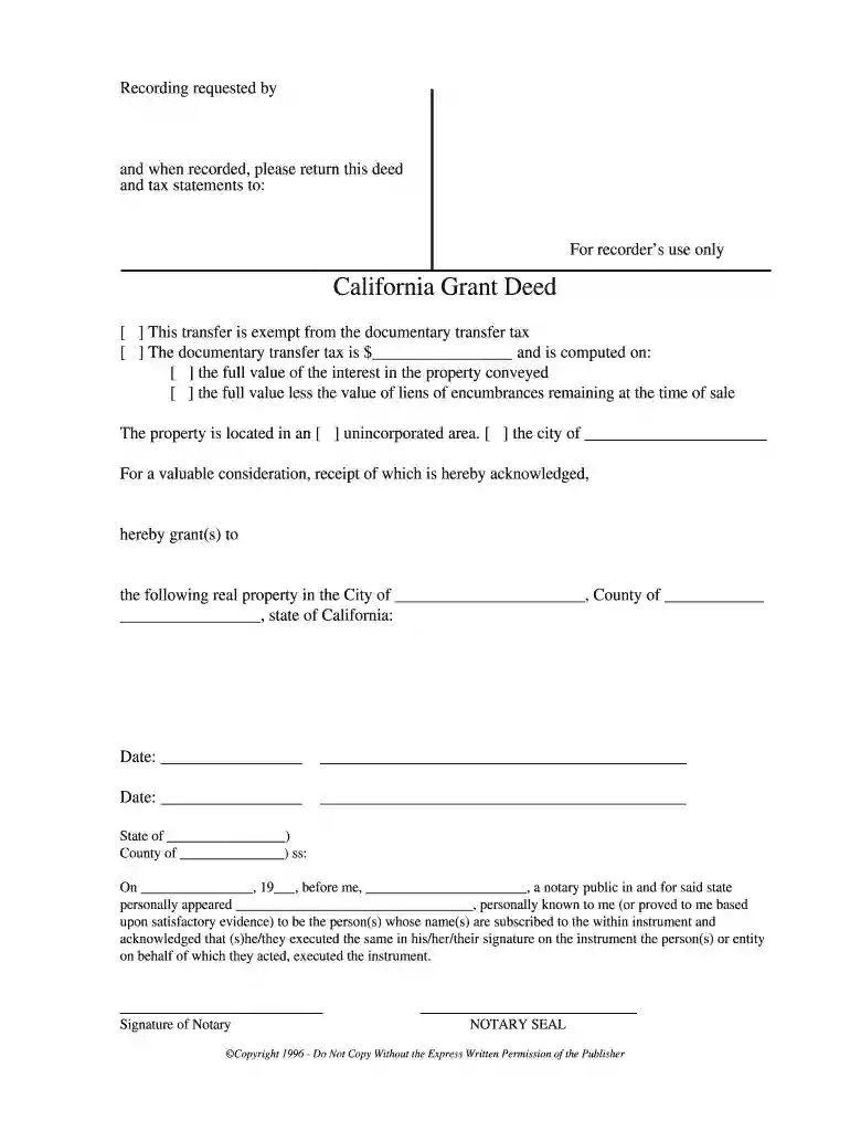 grant deed meaning Preview on Page 1