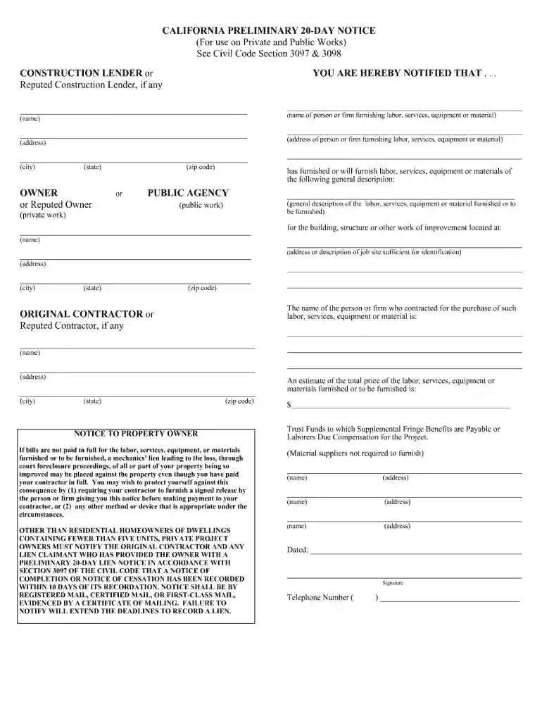 california preliminary notice pdf Preview on Page 1