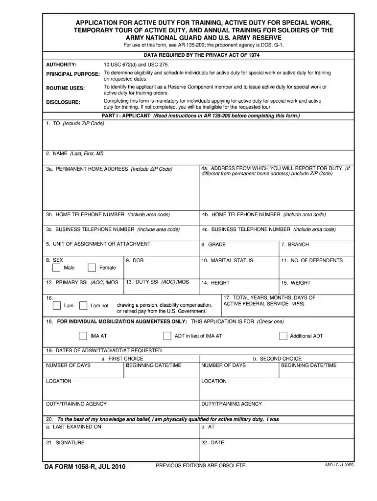 da form 1058 Preview on Page 1