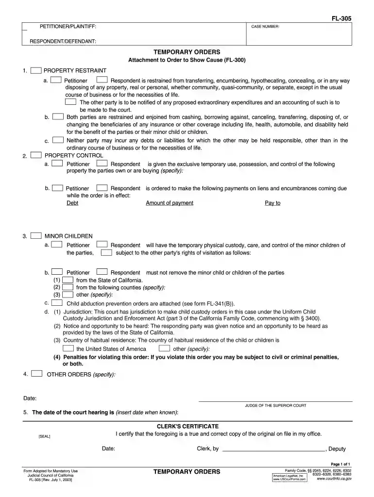 fl 305 2003 form Preview on Page 1