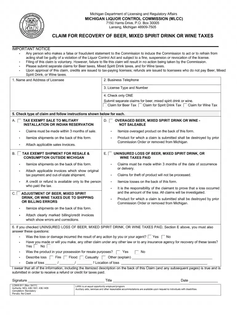 lcmw 811 2011 form Preview on Page 1