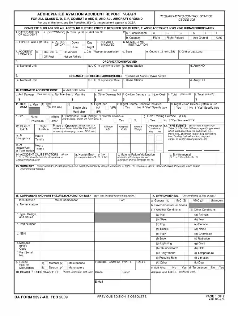 da form 2397 Preview on Page 1