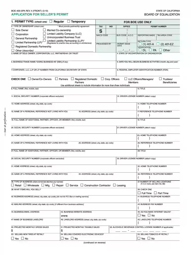 application form for sellers Preview on Page 1