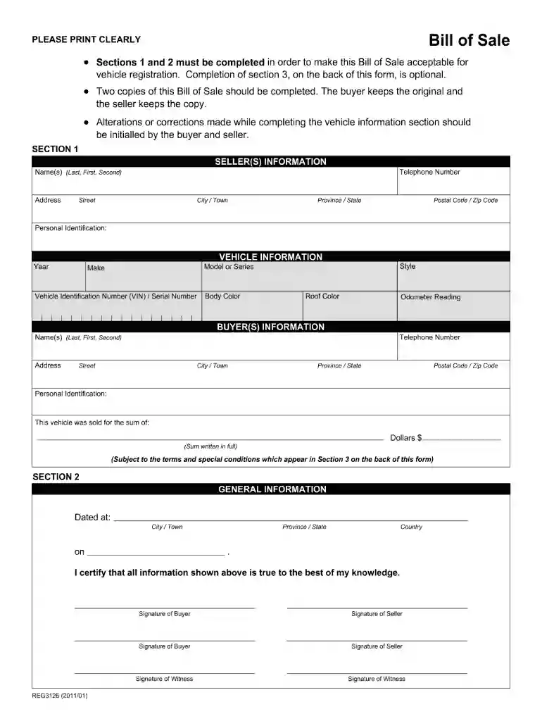bill of sale alberta Preview on Page 1