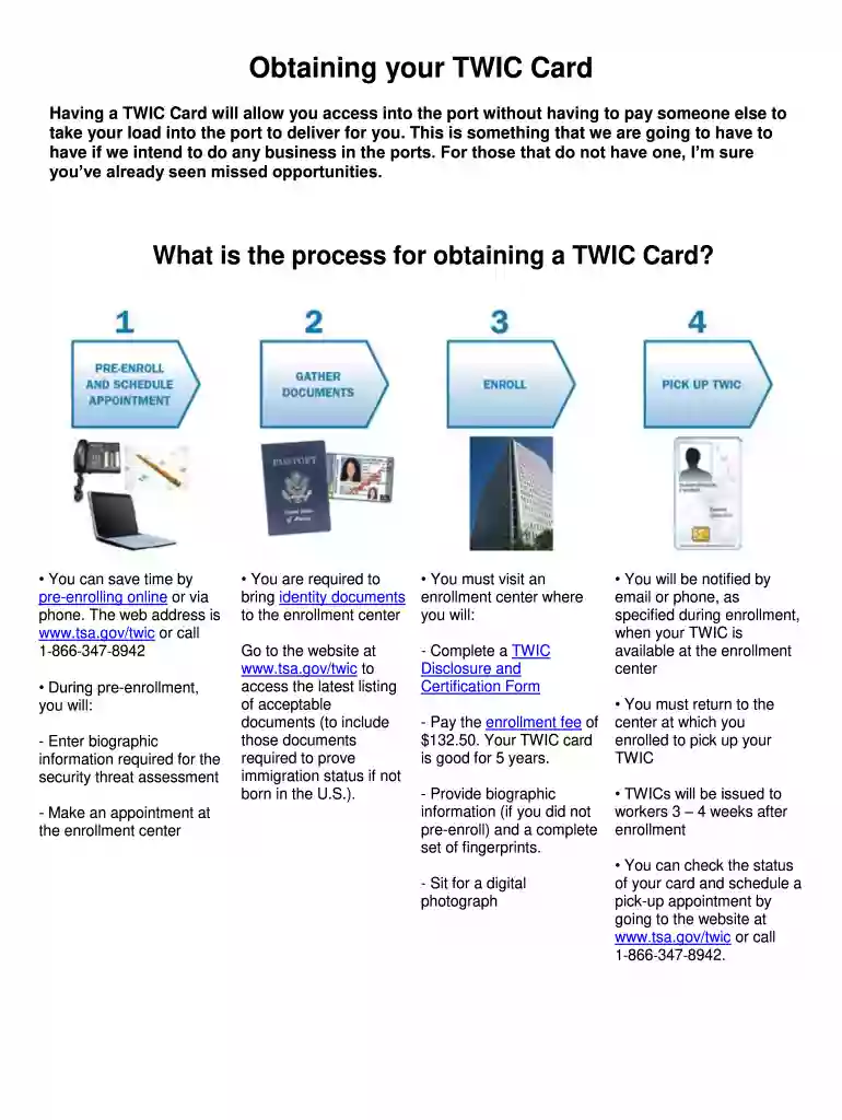 twic card application online Preview on Page 1