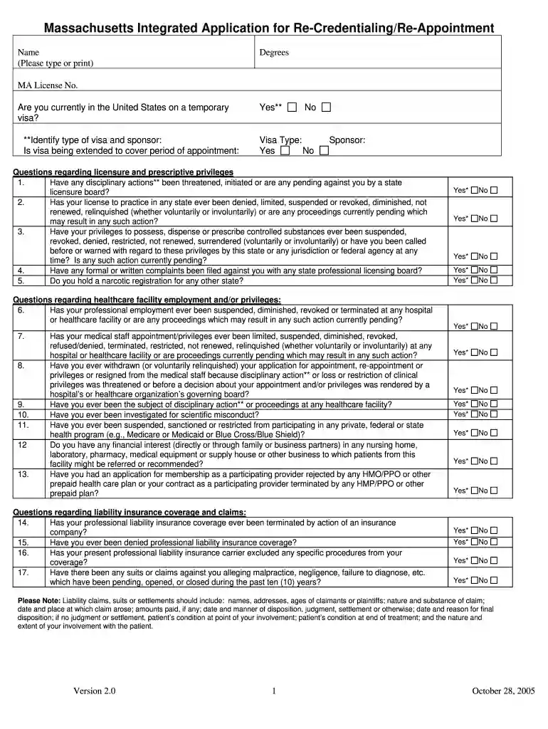 massachusetts integrated application Preview on Page 1