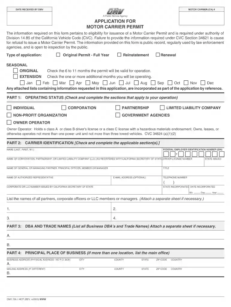 dmv 706 form Preview on Page 1