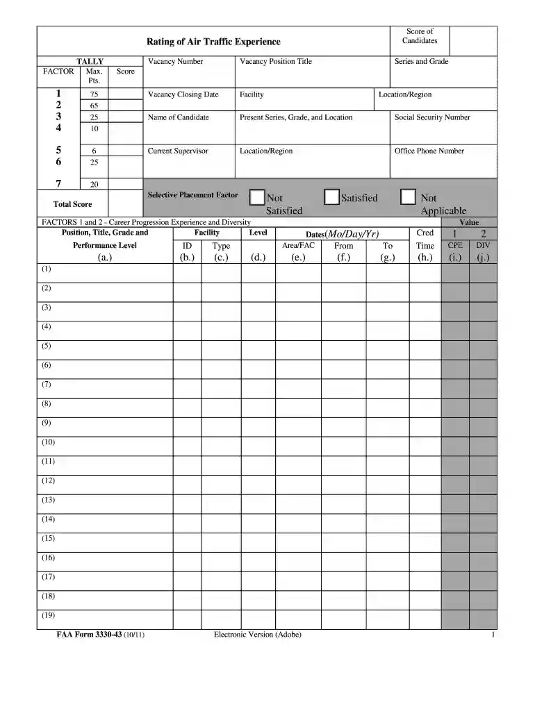 faa form 3330 43 Preview on Page 1