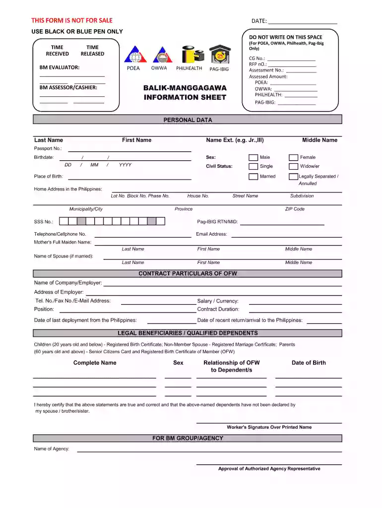 poea online appointment info sheet Preview on Page 1