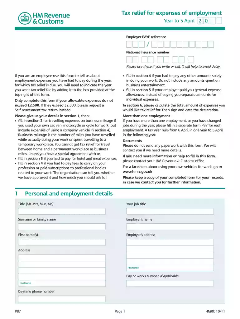 p87 form Preview on Page 1