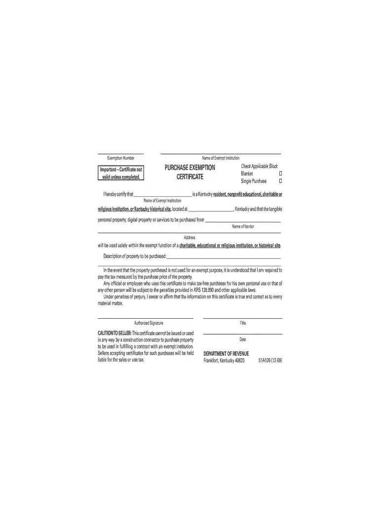 ky tax exempt form pdf Preview on Page 1