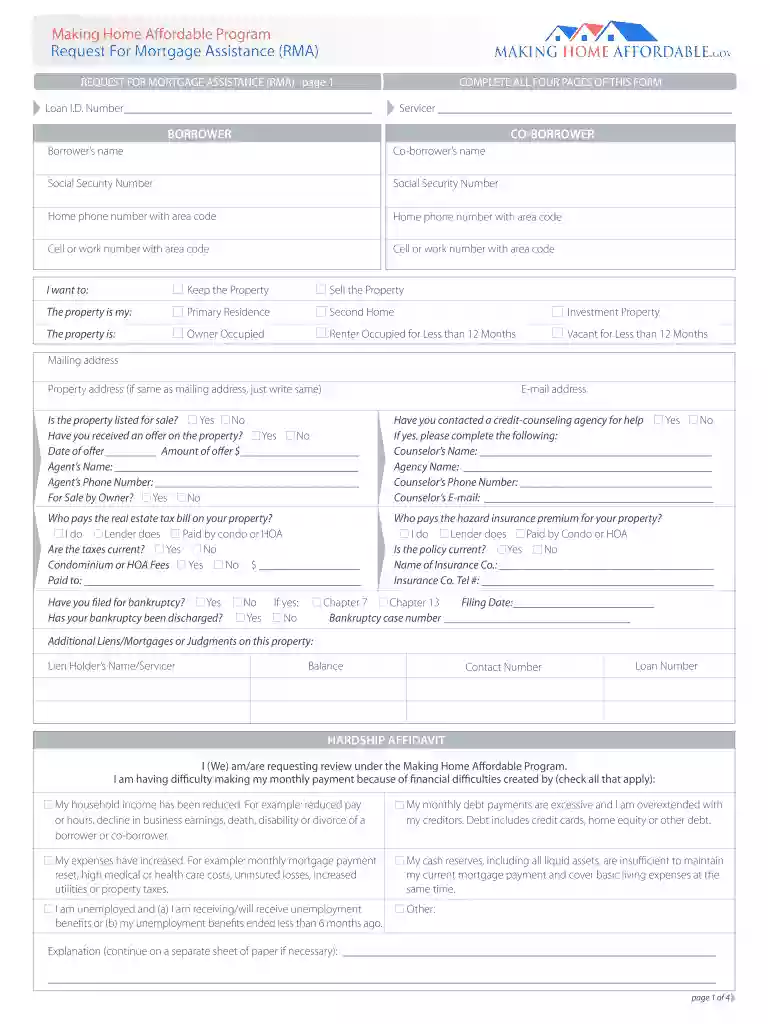 request for mortgage assistance Preview on Page 1