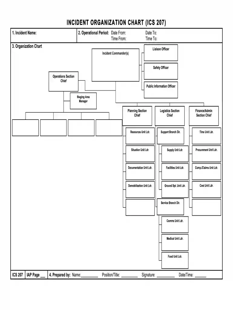 fillable ics 207 Preview on Page 1